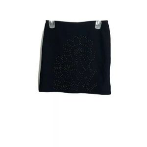 Marc Cain Mini Pencil Skirt 100% Virgin Wool Studded Sz N4 US Sz 10 Pull On